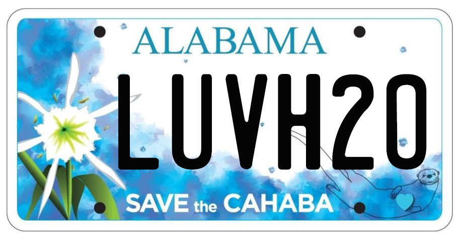 Cahaba River Alabama Car Tag